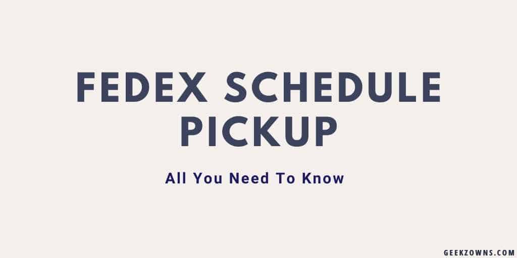 FedEx Schedule Pickup