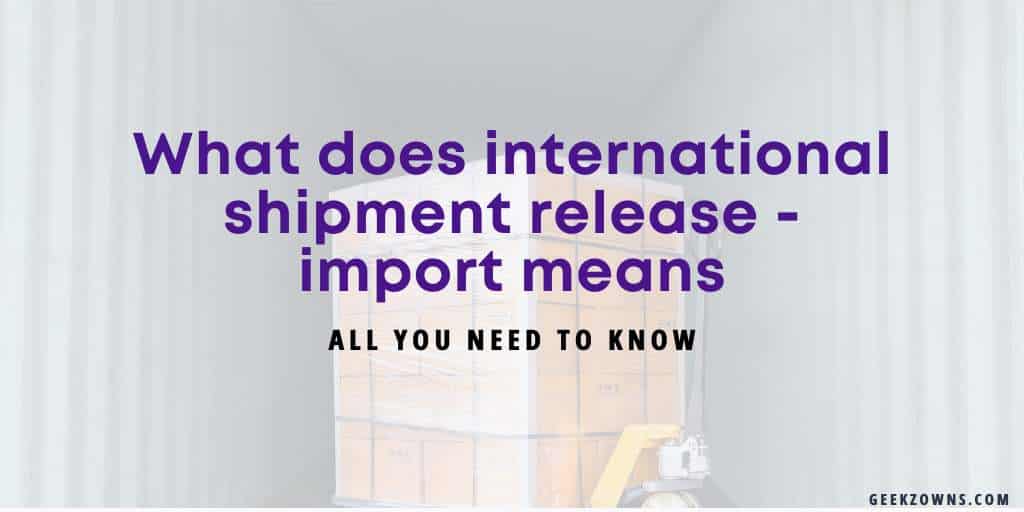 What does international shipment release - import means